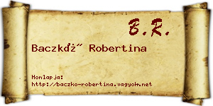Baczkó Robertina névjegykártya